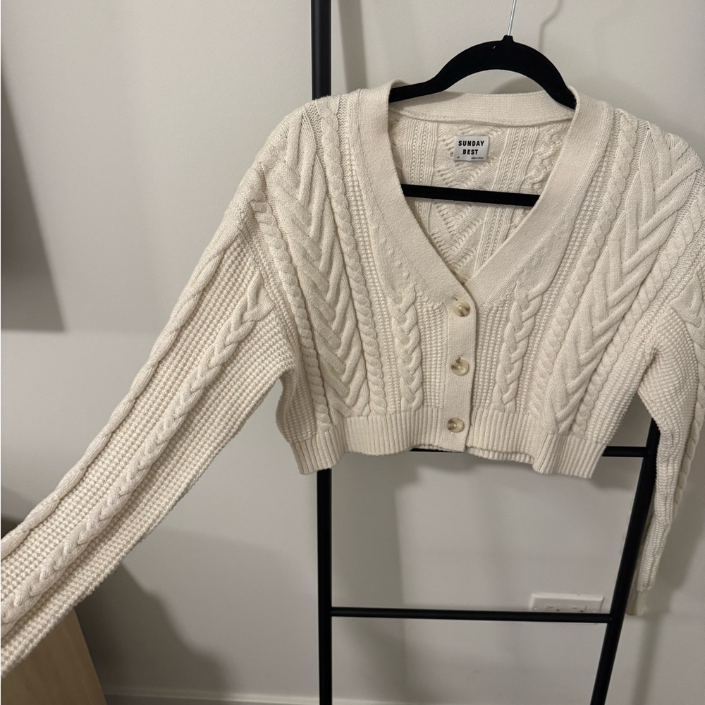 Sunday Best Ivory Cable Knit Sweater
